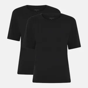 2-Pak Bambus T-shirt i Slim Fit - Sort
