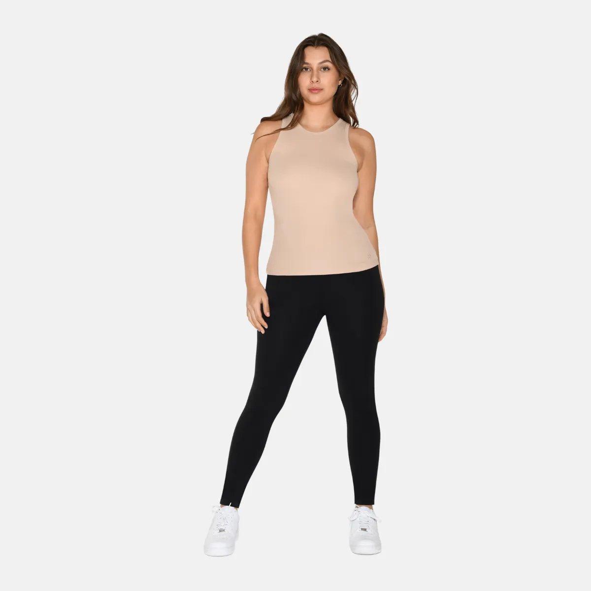 2-Pak Bambus Tank Top i rib - Hvid-nude