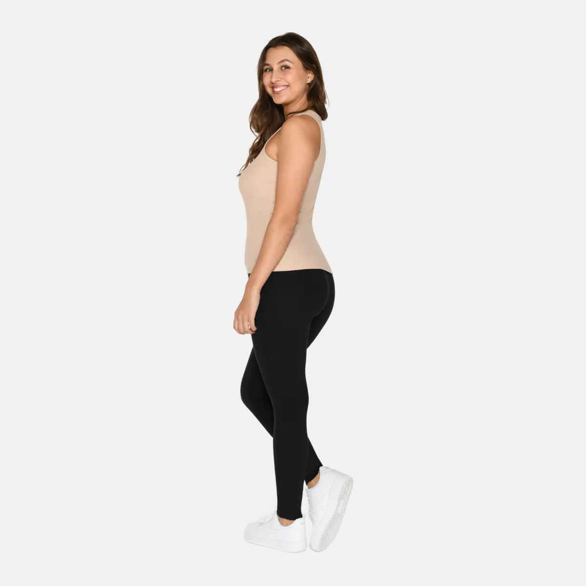 2-Pak Bambus Tank Top i rib - Hvid-nude
