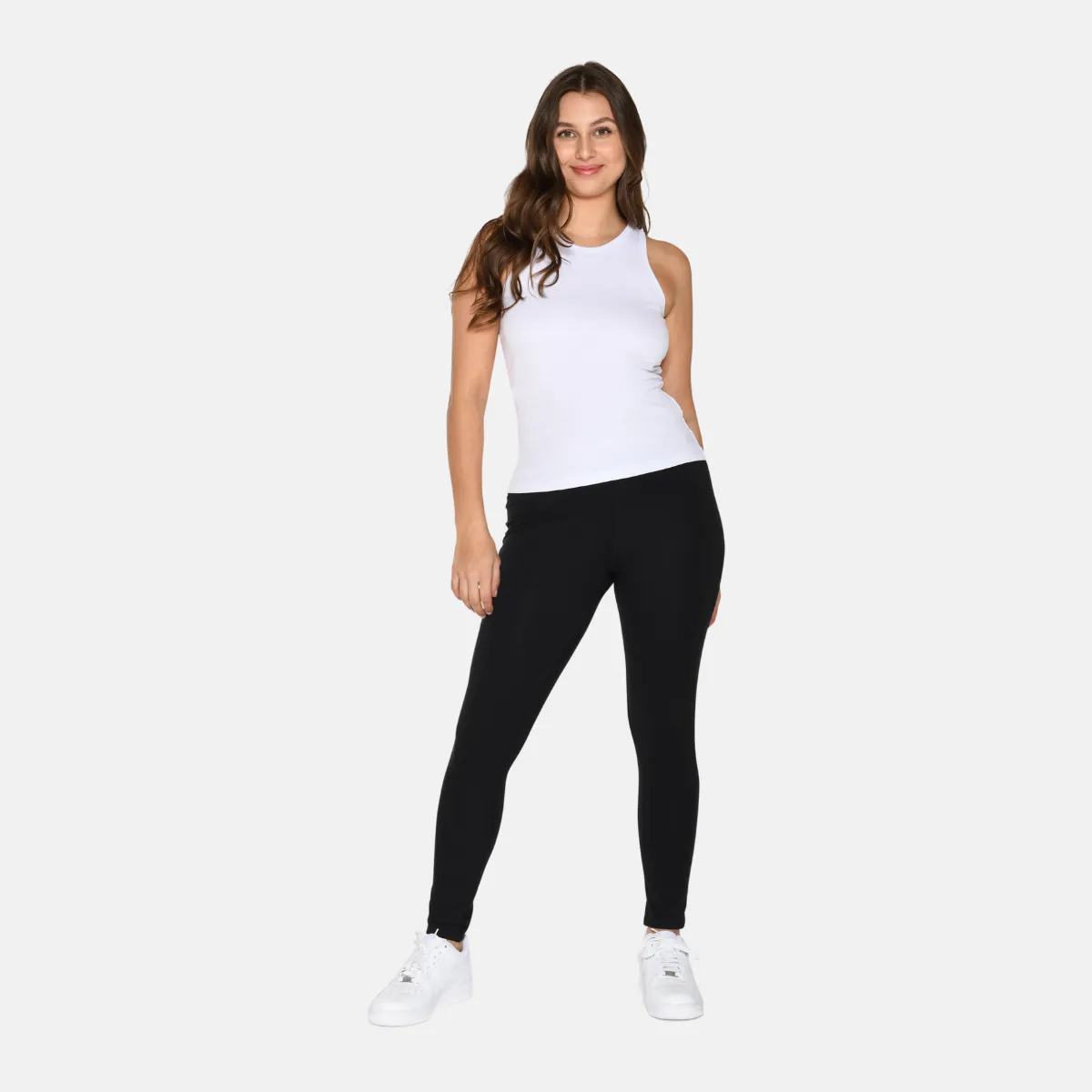 2-Pak Bambus Tank Top i rib - Hvid-nude