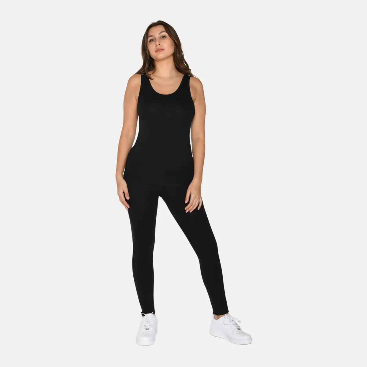 2-Pak Bambus Tank Top i rib - Sort