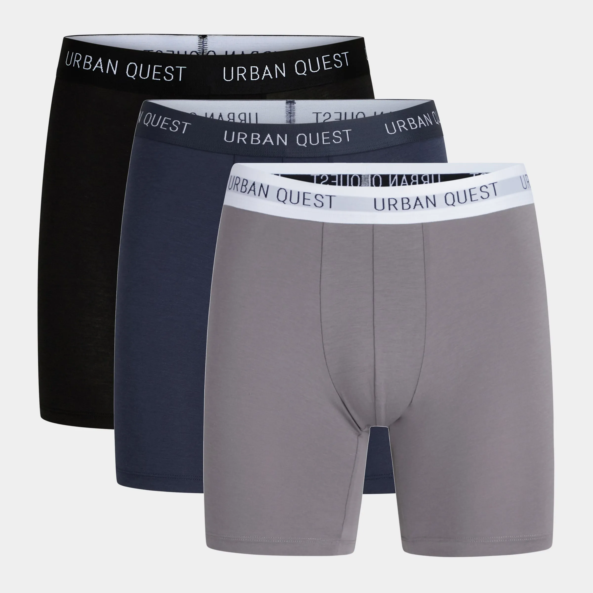 Bambus underbukser med lange ben - 3 pak - sort/navy/grå