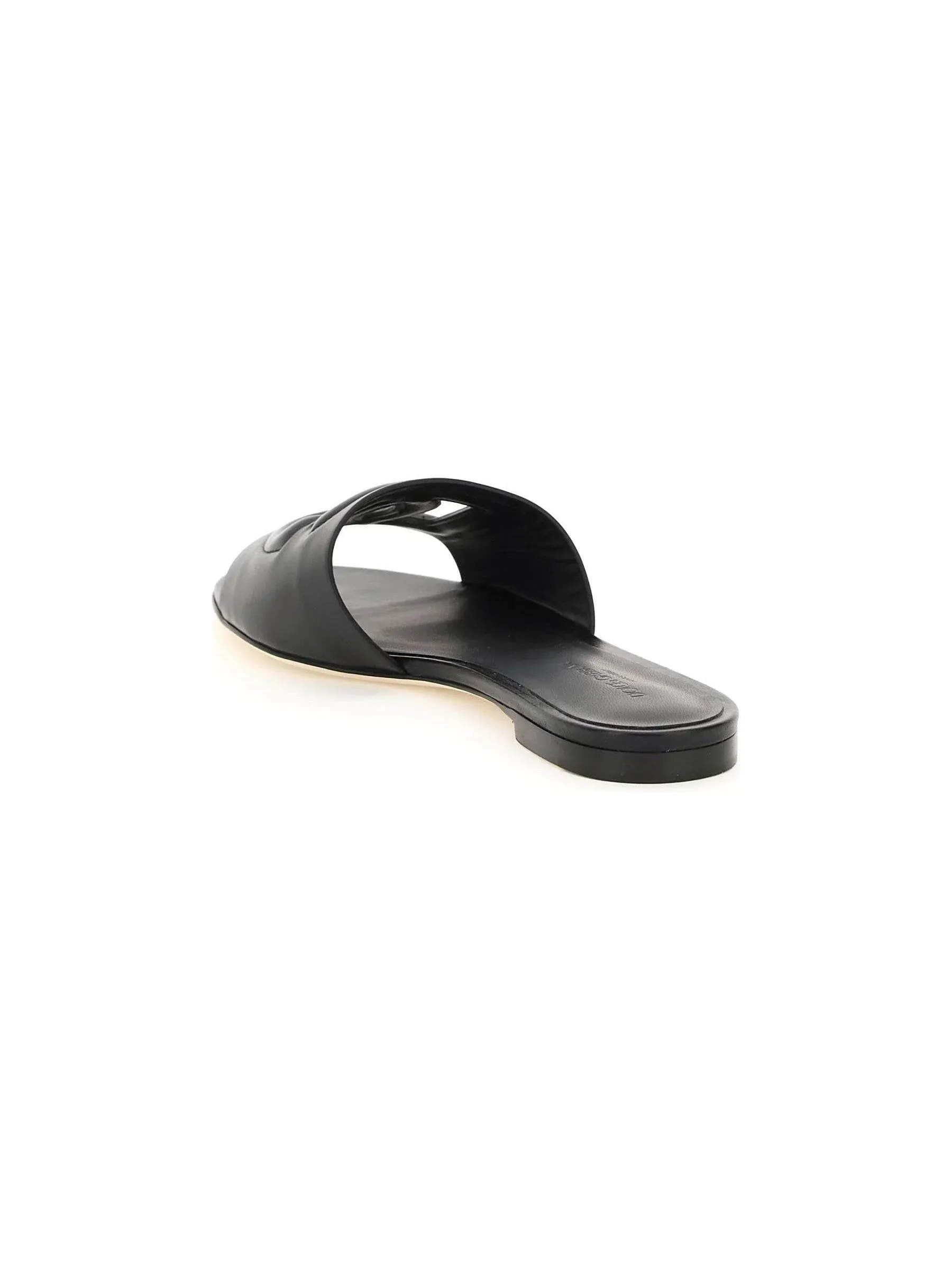 Bianca DG Logo Leather Slides
