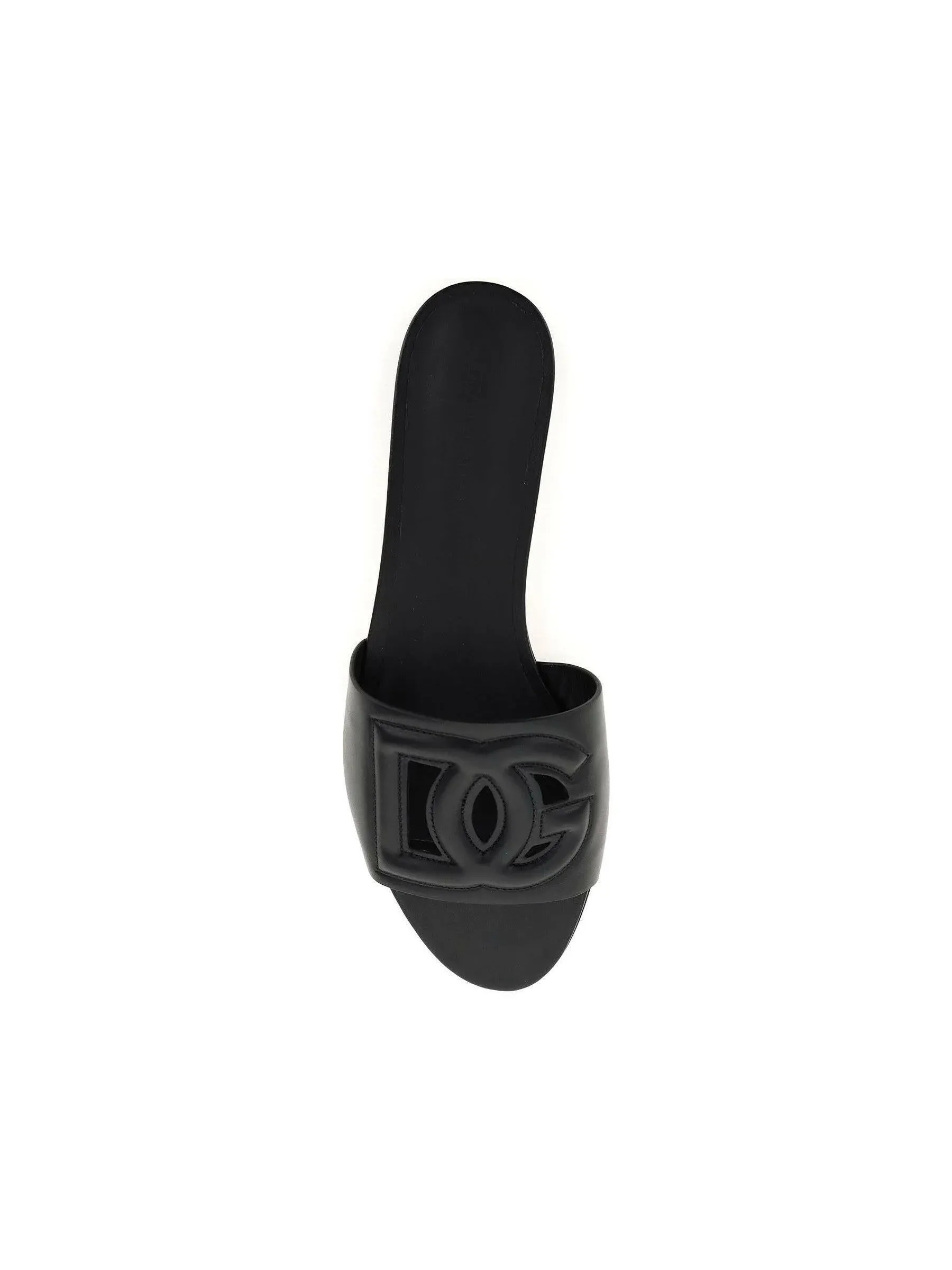 Bianca DG Logo Leather Slides