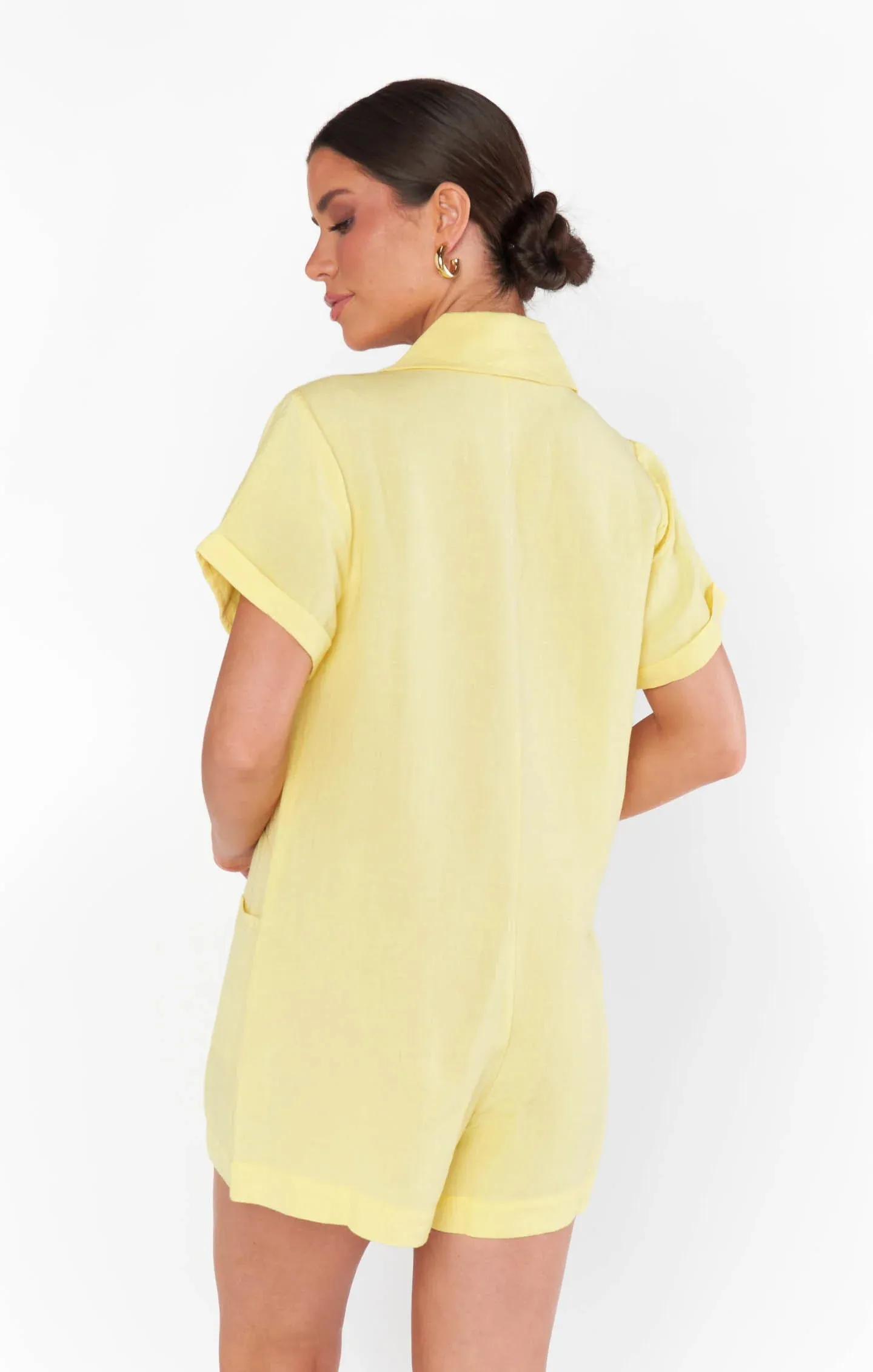 Bicoastal Romper - Yellow Linen