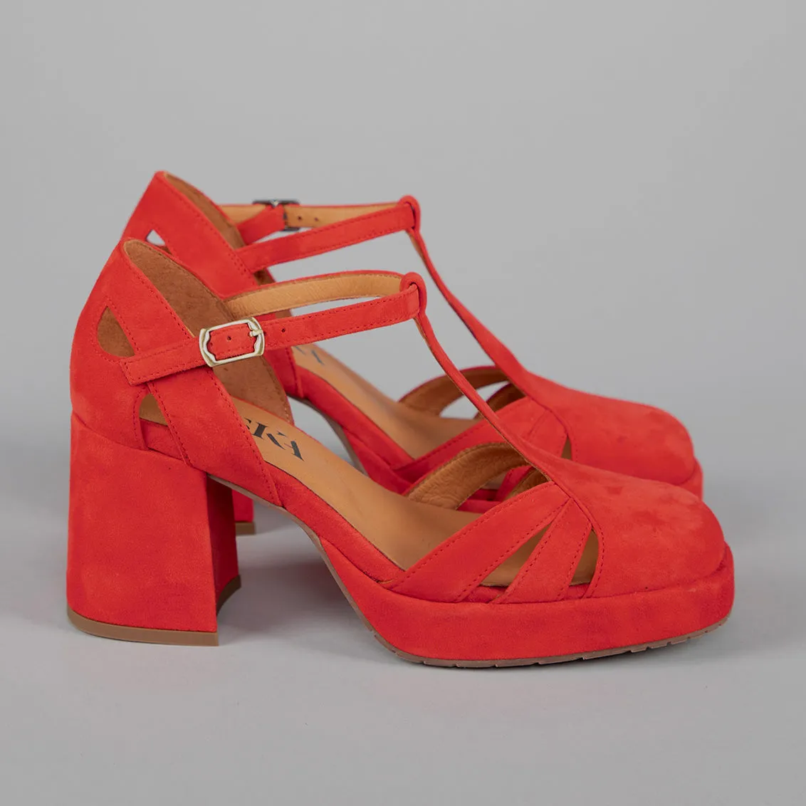 Chaza WIDE Red Suede