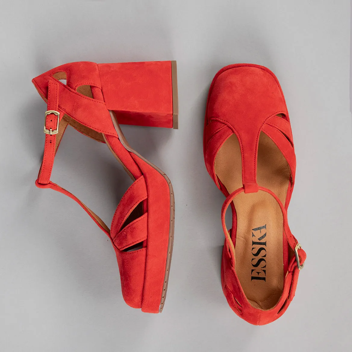 Chaza WIDE Red Suede