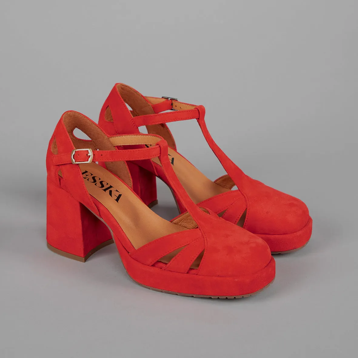 Chaza WIDE Red Suede