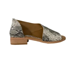 Fashion Snake Print Low Block Heel Women's Sandals