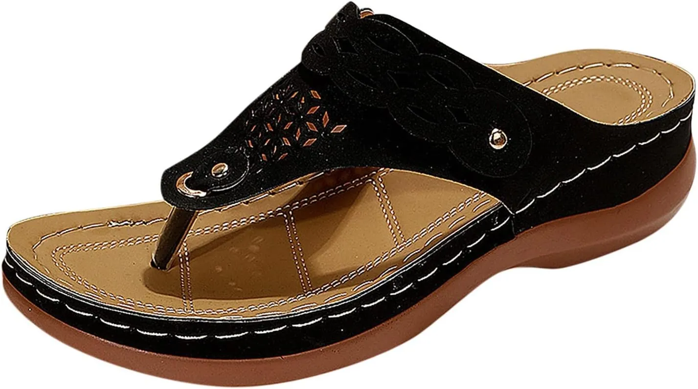 Flip Flops for Women Orthopedic Wedge Sandals Arch Support Sandals Casual Walking Sandal Vacation Slip on Shoes
