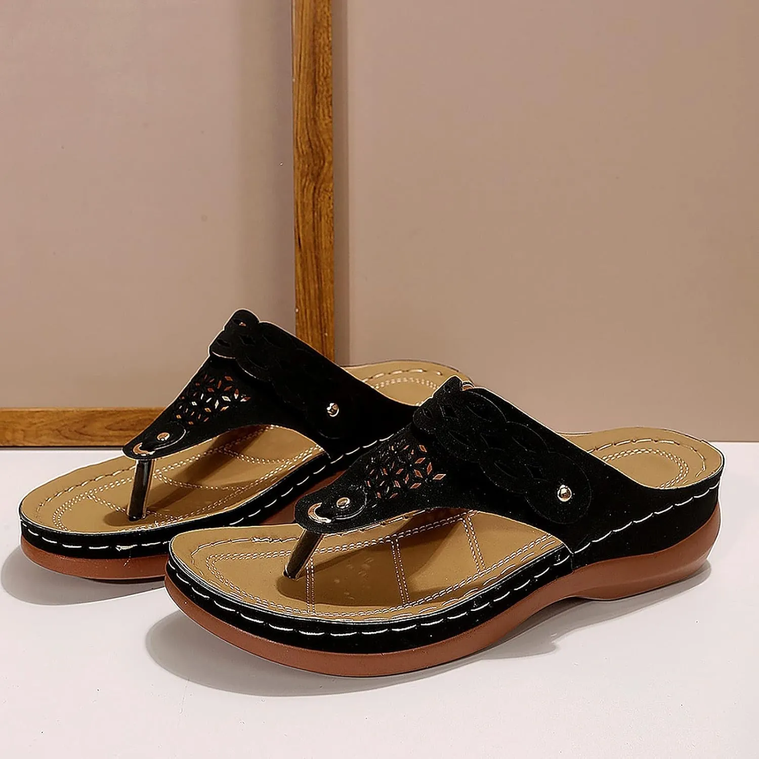 Flip Flops for Women Orthopedic Wedge Sandals Arch Support Sandals Casual Walking Sandal Vacation Slip on Shoes