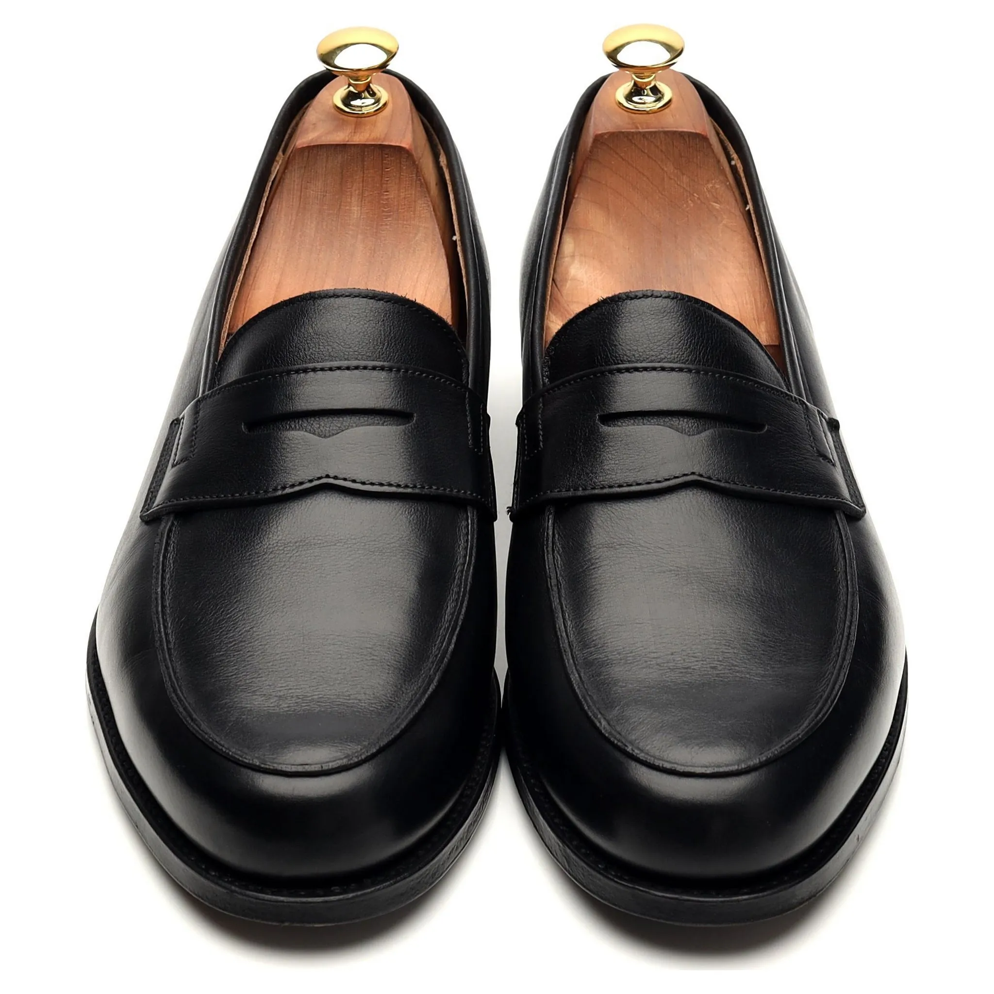 'Grantham 2' Black Leather Loafers UK 10 E