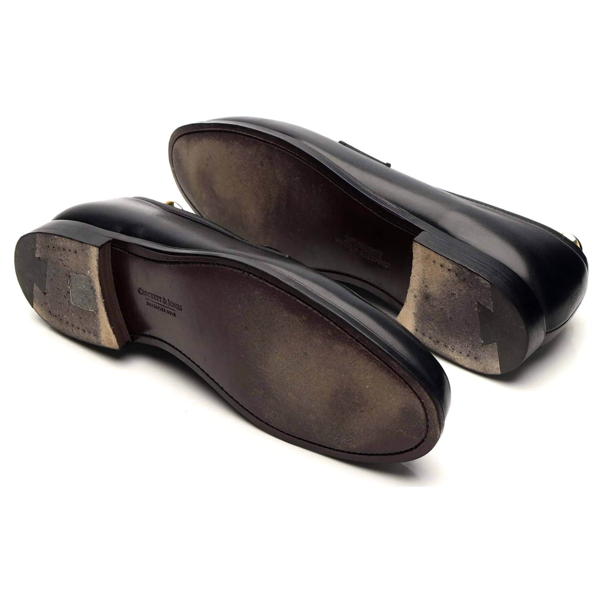 'Grantham 2' Black Leather Loafers UK 10 E