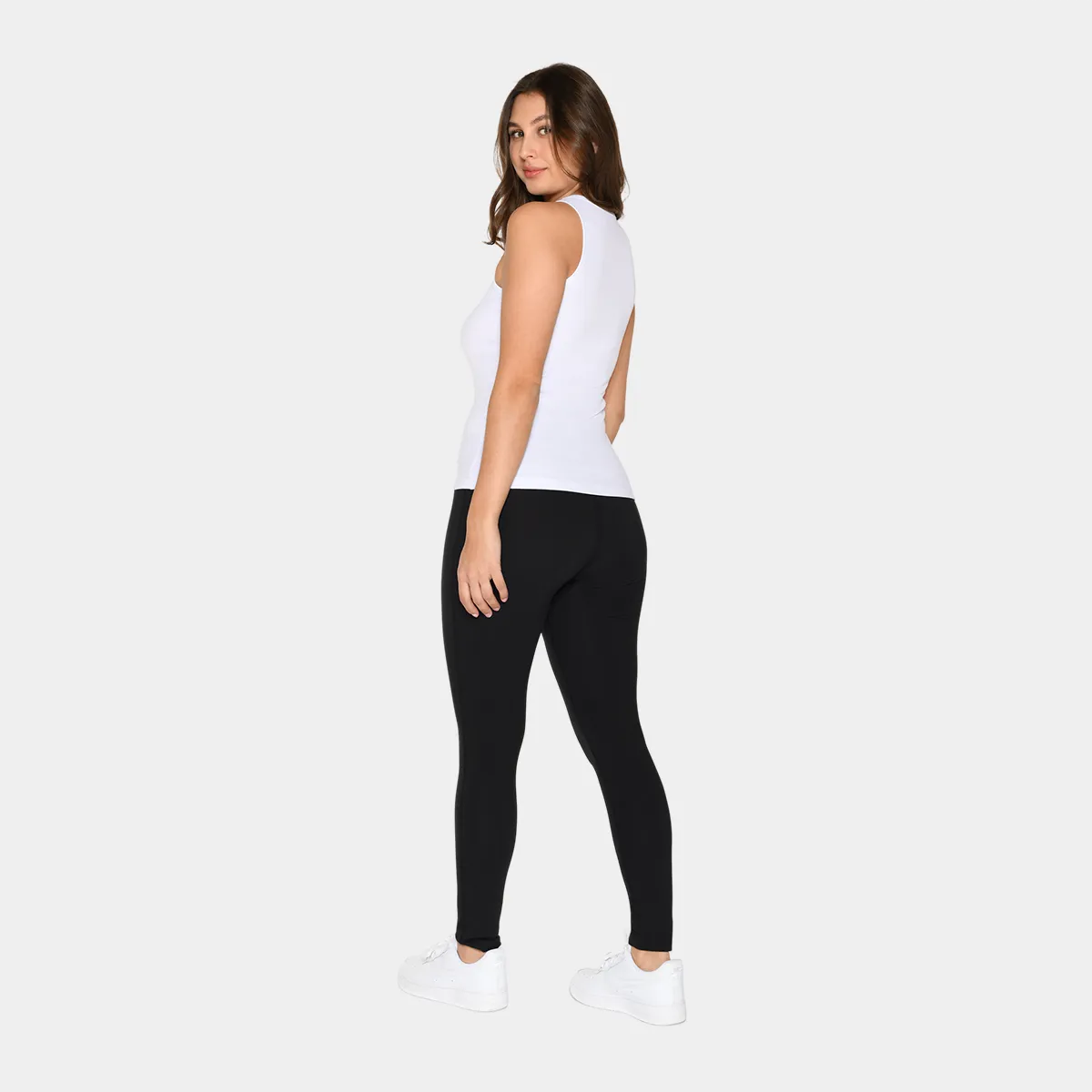 Hvid bambus rib tank top
