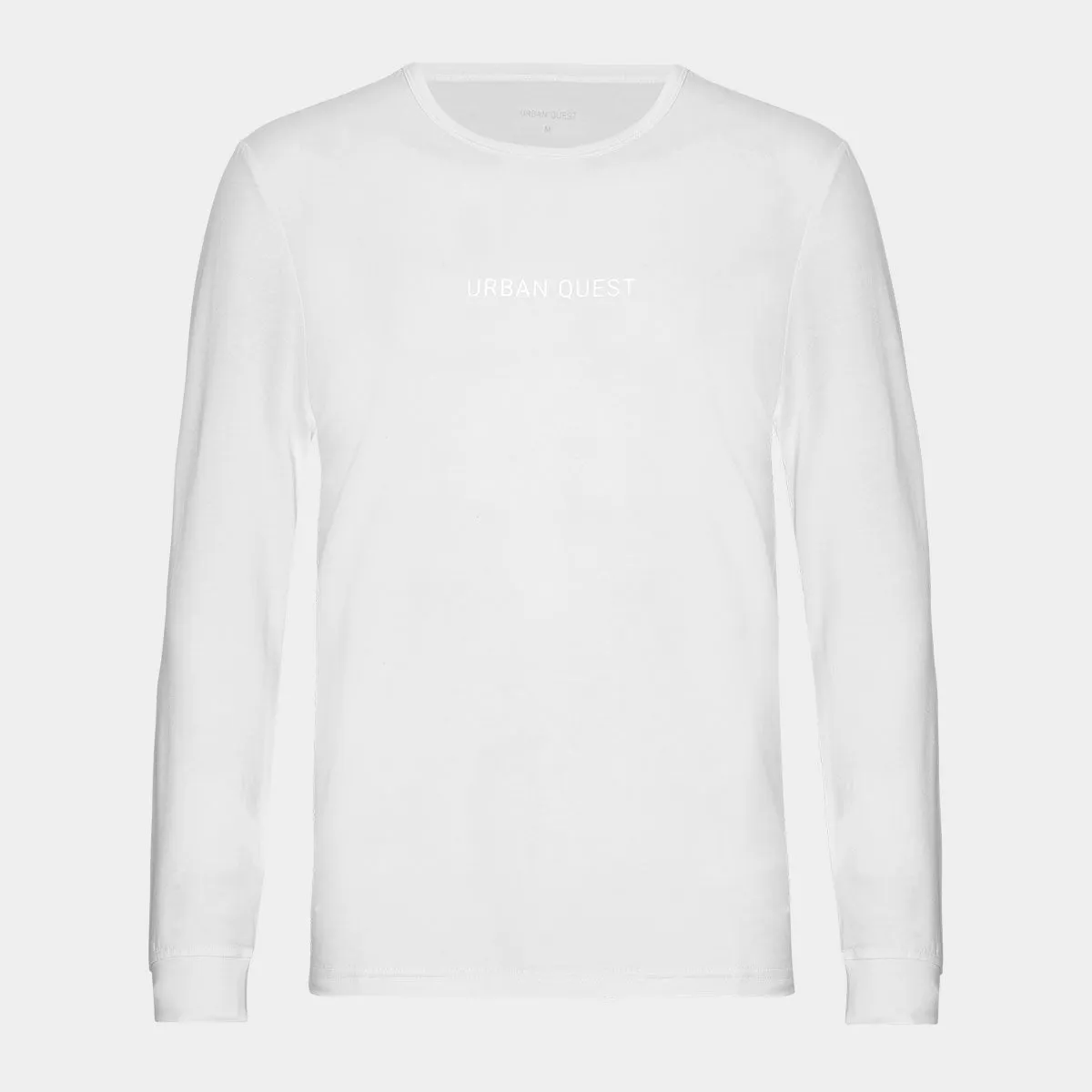 Langærmet hvid bambus T-shirt