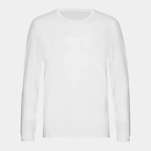 Langærmet hvid bambus T-shirt