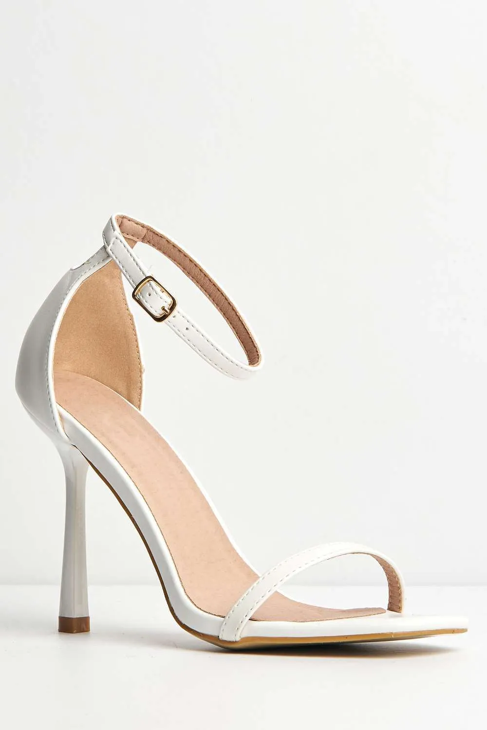 Lavz Ankle Strap Heels in White