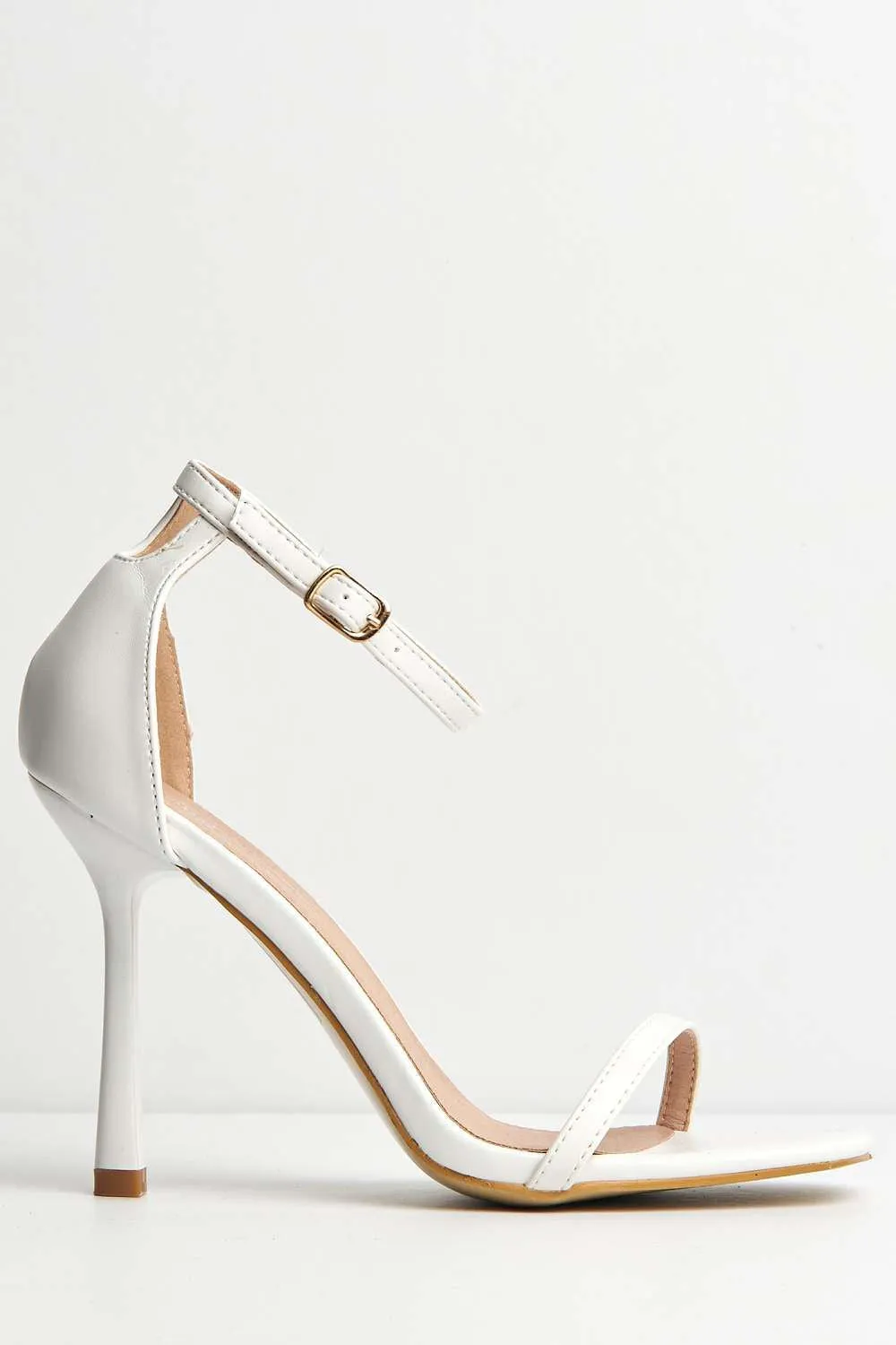 Lavz Ankle Strap Heels in White