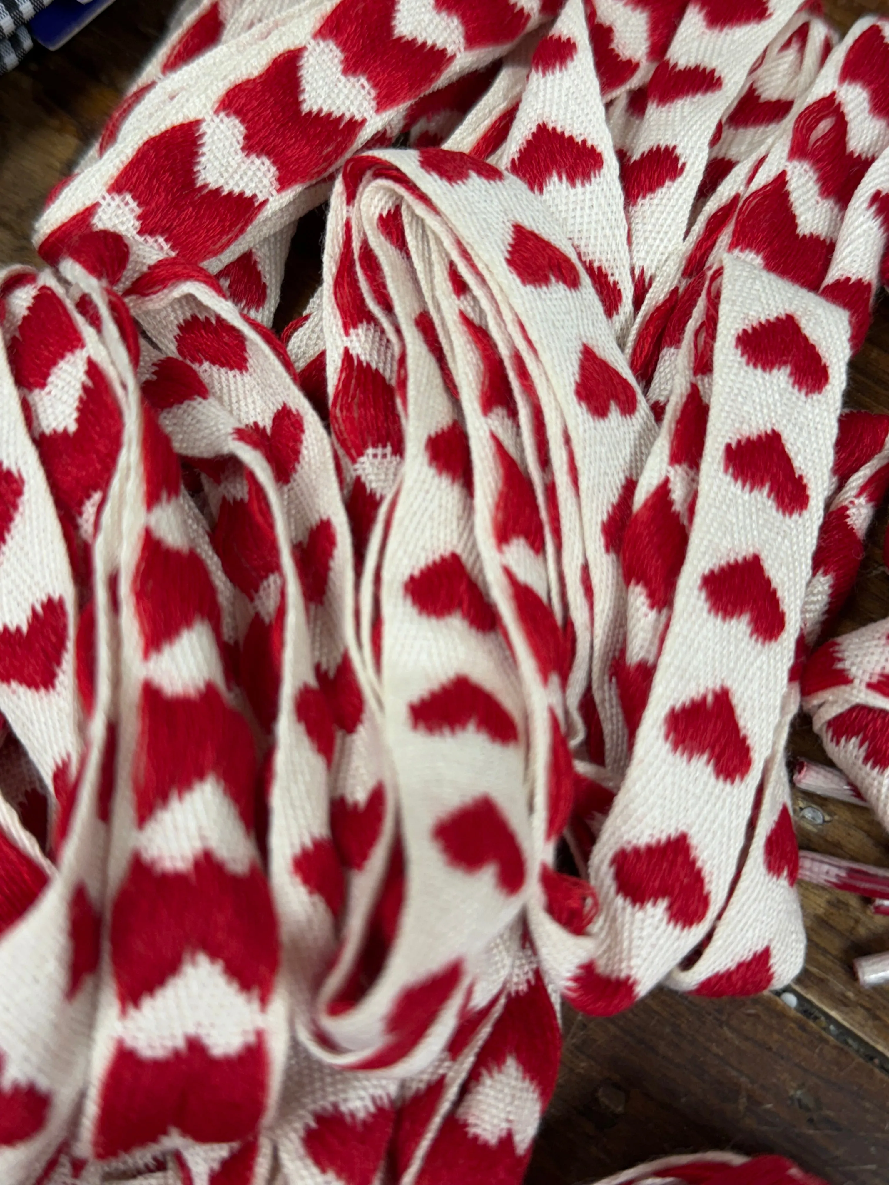 Linen Shoelaces With Hearts