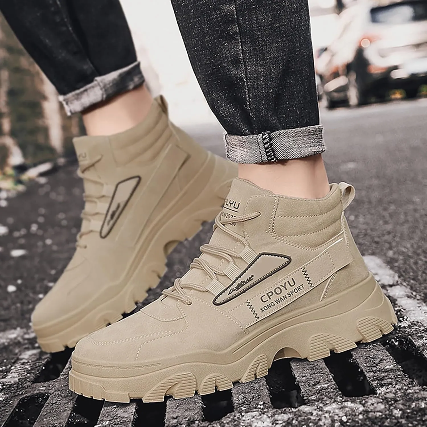 Mens Tennis Shoes Men Fashion Walking Sneakers Non Slip Work Shoes Comfortable Leather Casual Athletic Tennis