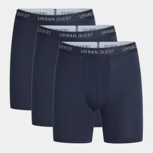 Navy bambus underbukser med lange ben - 3 pak