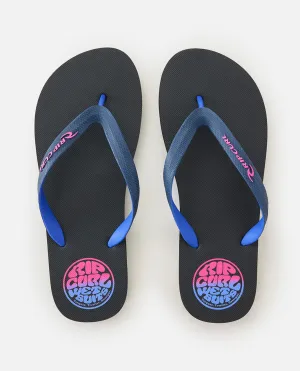 Rip Curl Men's Wetty Fade Bloom Open Toe Flip Flops Navy 1C5MOT-0049