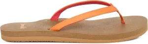 Sanuk Yoga Joy | Flip Flops for Women | Yoga Sandals For Women | Women's Beach Sandals | Memory Foam Footbed, Papaya, 8