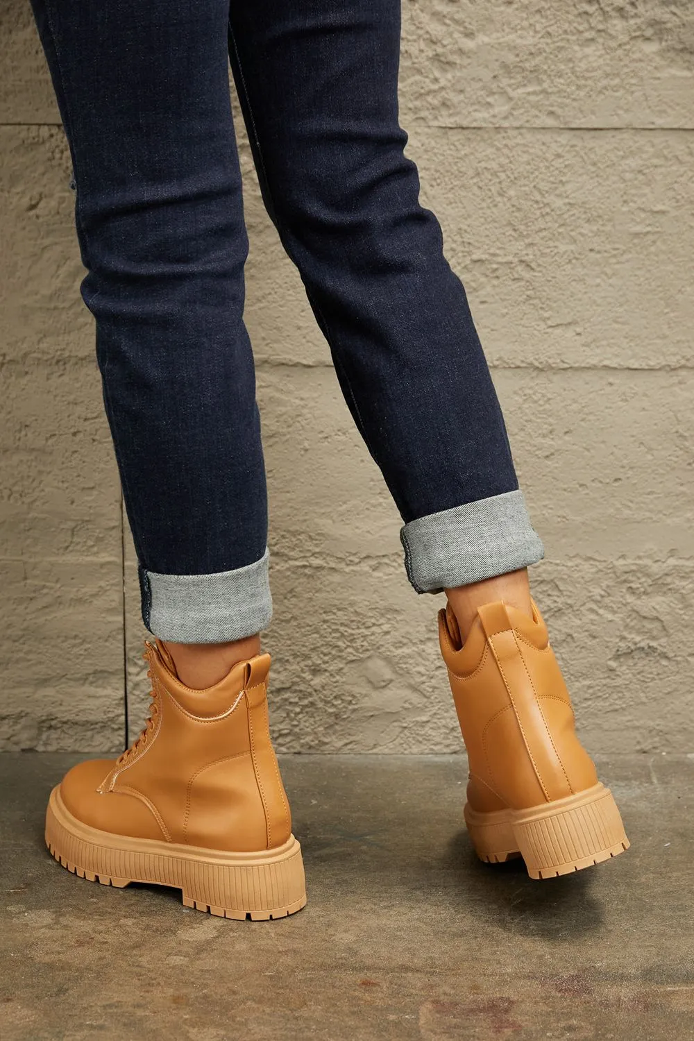 Shes Amazing Platform Combat Boots