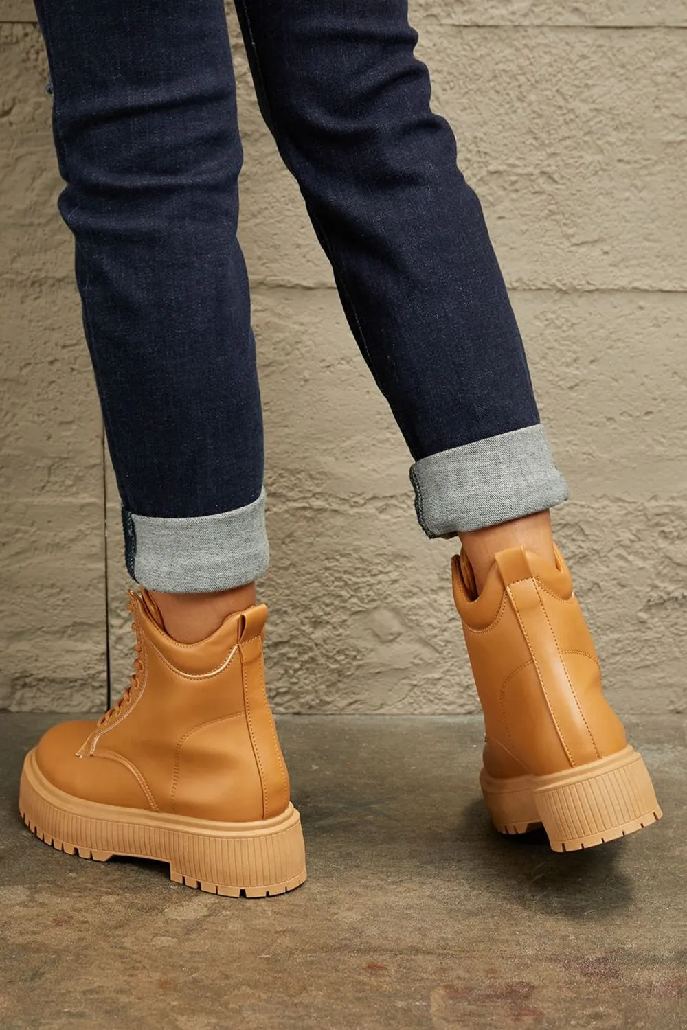 Shes Amazing Platform Combat Boots