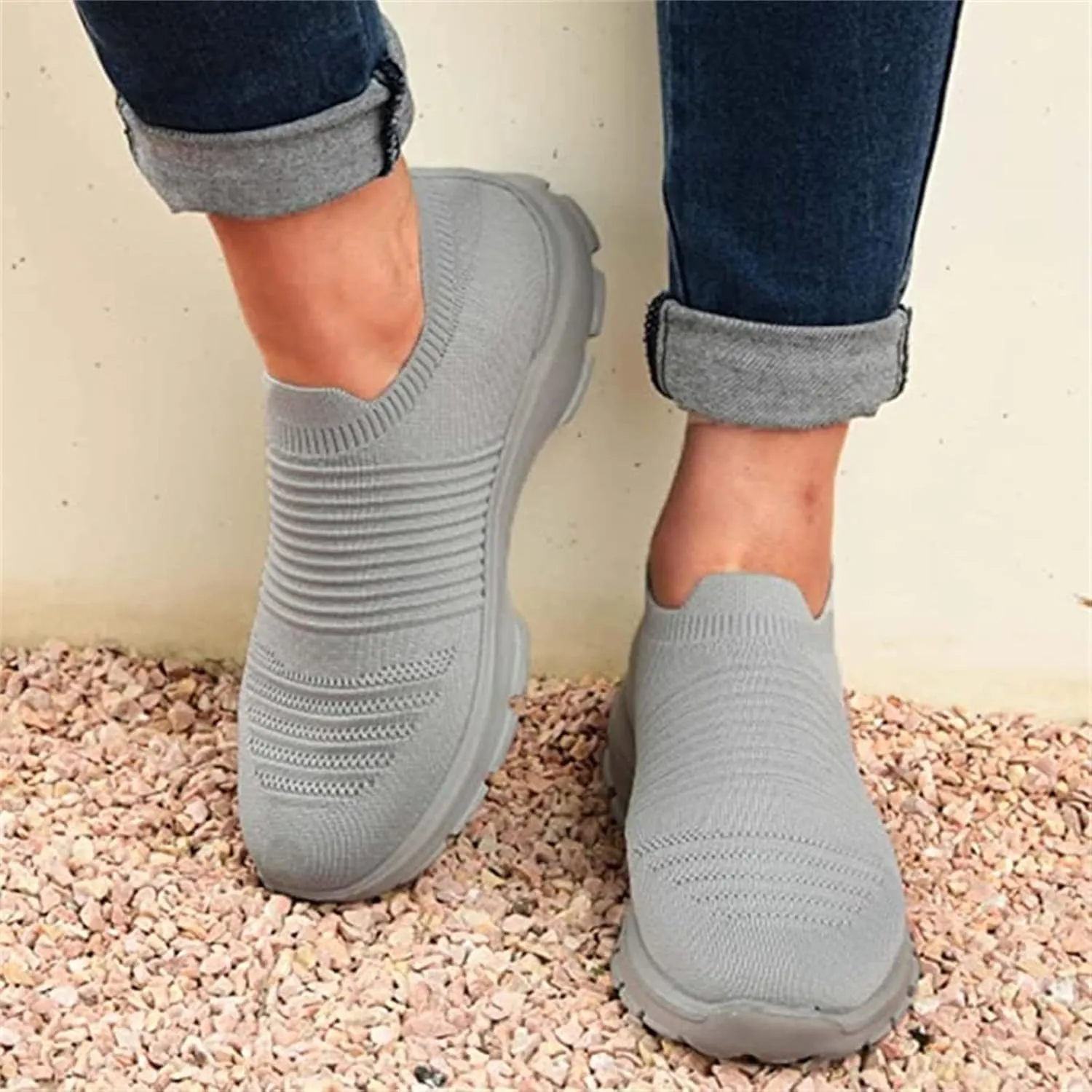 Shoes For Women Sneakers Trendy Walking Shoes Comfort Light Weight Mesh Casual Athletic Gym Tennis Running Slip On Sneakers